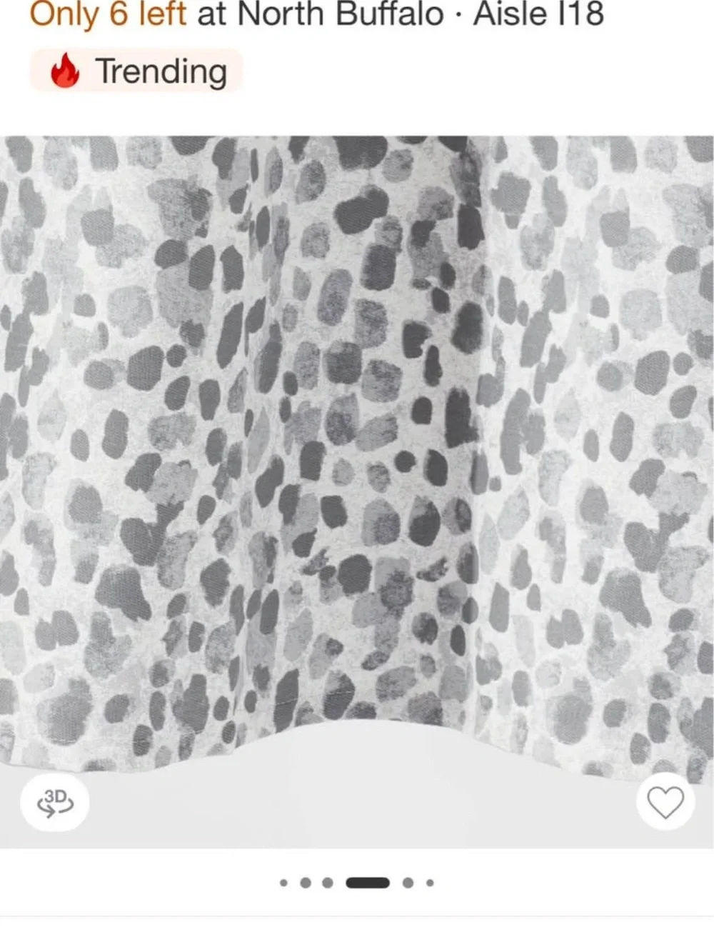 Threshold Shower Curtain in White and Gray - Modern Ombre Dot Leopard Design